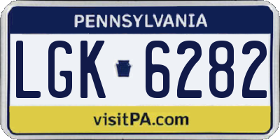 PA license plate LGK6282