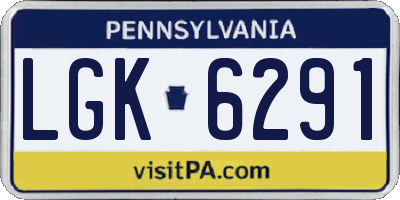 PA license plate LGK6291