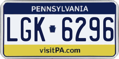 PA license plate LGK6296