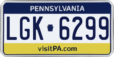 PA license plate LGK6299
