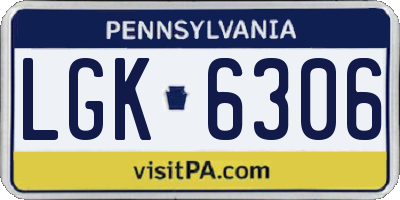 PA license plate LGK6306