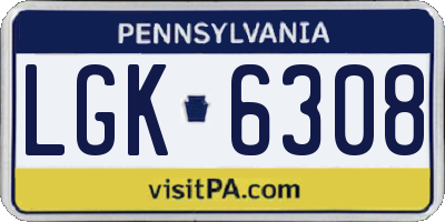 PA license plate LGK6308