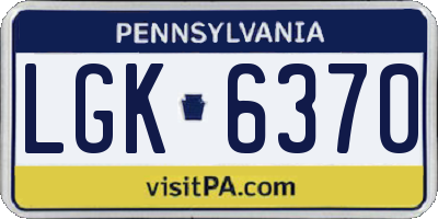 PA license plate LGK6370
