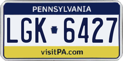 PA license plate LGK6427