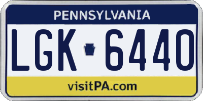 PA license plate LGK6440