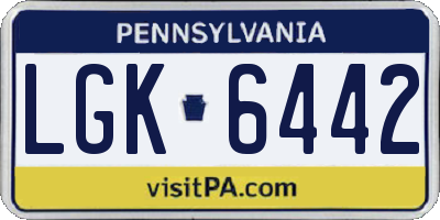 PA license plate LGK6442