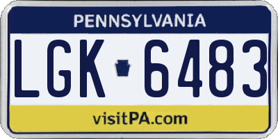 PA license plate LGK6483