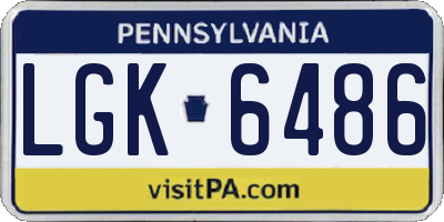 PA license plate LGK6486