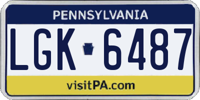 PA license plate LGK6487