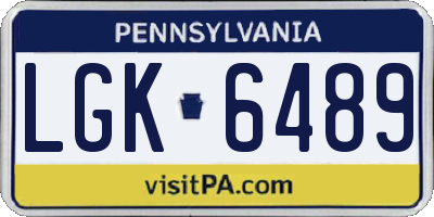 PA license plate LGK6489