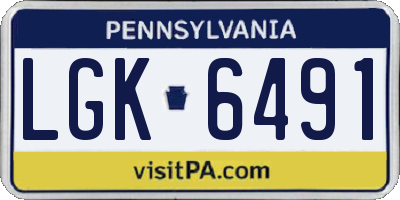 PA license plate LGK6491