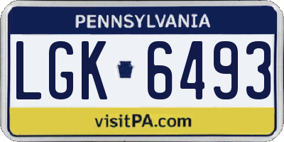 PA license plate LGK6493