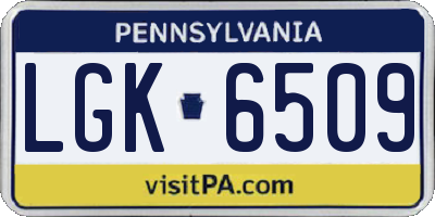 PA license plate LGK6509