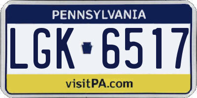 PA license plate LGK6517