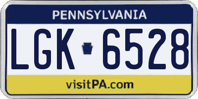 PA license plate LGK6528