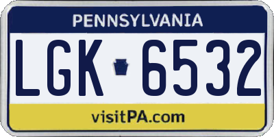 PA license plate LGK6532