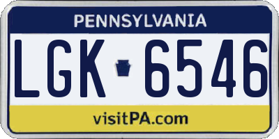 PA license plate LGK6546
