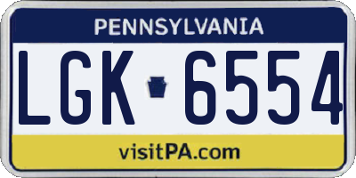 PA license plate LGK6554