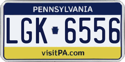 PA license plate LGK6556