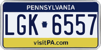PA license plate LGK6557