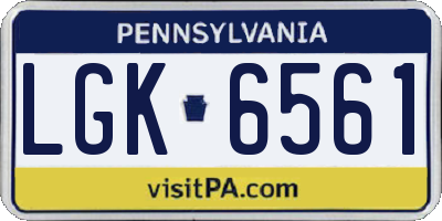PA license plate LGK6561