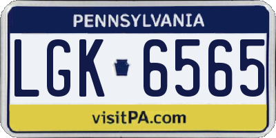 PA license plate LGK6565