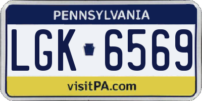 PA license plate LGK6569
