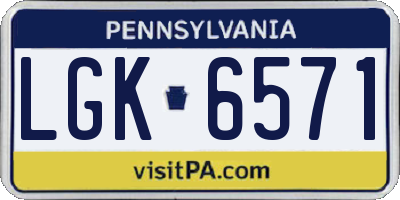 PA license plate LGK6571