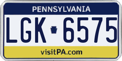 PA license plate LGK6575
