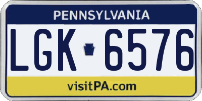 PA license plate LGK6576