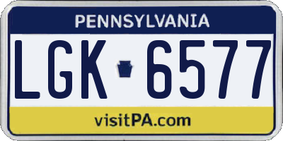 PA license plate LGK6577