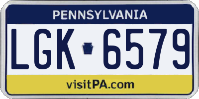 PA license plate LGK6579