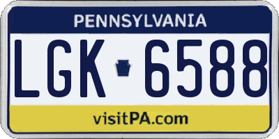 PA license plate LGK6588