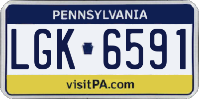 PA license plate LGK6591