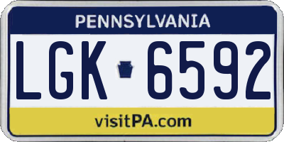 PA license plate LGK6592