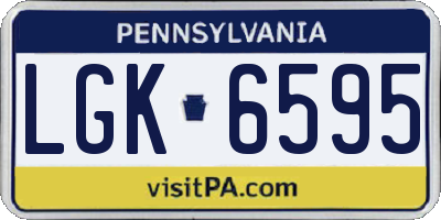 PA license plate LGK6595
