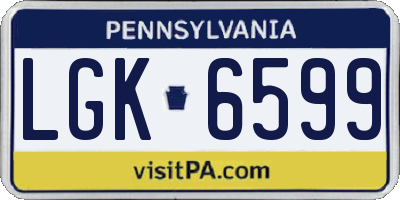 PA license plate LGK6599