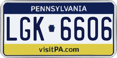 PA license plate LGK6606