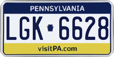 PA license plate LGK6628
