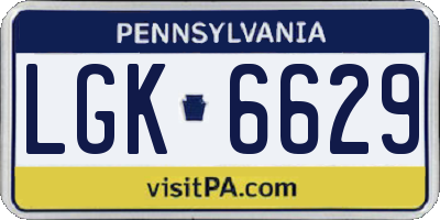 PA license plate LGK6629