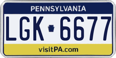 PA license plate LGK6677