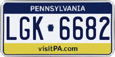 PA license plate LGK6682