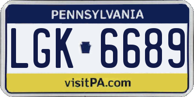 PA license plate LGK6689