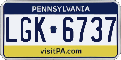 PA license plate LGK6737