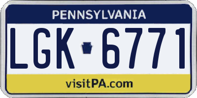 PA license plate LGK6771