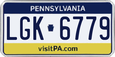 PA license plate LGK6779