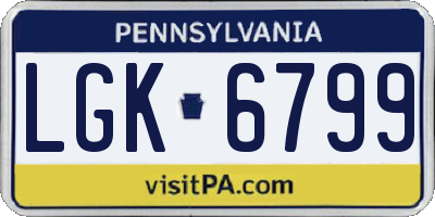 PA license plate LGK6799
