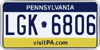 PA license plate LGK6806