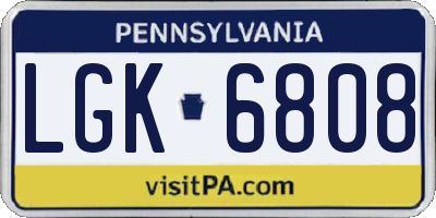 PA license plate LGK6808