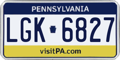 PA license plate LGK6827